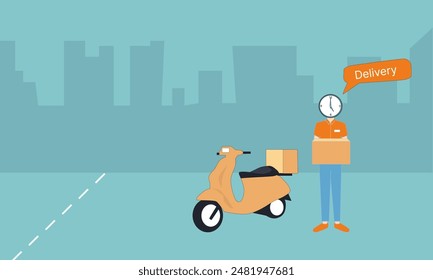 I have created a male character delivering packages using a motorbike