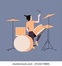 I have created a woman character whose hobby is playing drums