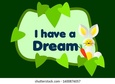 i have a dream, beautiful greeting card background or template banner with cute animal character theme. vector design illustration