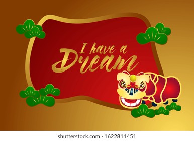 i have a dream, beautiful greeting card background or template banner with chinese theme. vector design illustration