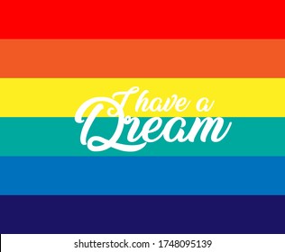 i have dream  beautiful greeting card background template banner and rainbow theme  vector design illustration