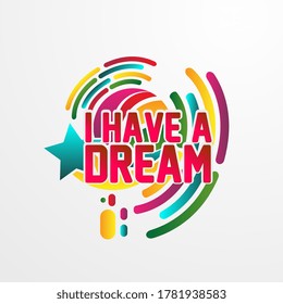 i have a dream, beautiful greeting card background or banner with star theme. vector illustration