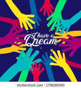 I have a dream, beautiful template banner with youth theme. vector design illustration, graphics elements for t-shirts, the sign, badge or greeting card and background photo booth