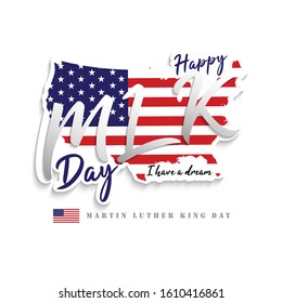 I Have A Dream. Happy Martin Luther King Day. Vector illustration.