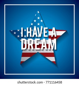 i have a dream postcard usa flag shaped star symbol