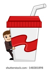 Have a Drink - Cartoon Business Vector Character