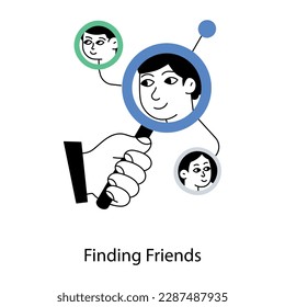 Have a glimpse of catchy flat illustration of finding friends 