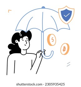 Have a glimpse of catchy hand drawn illustration of financial insurance