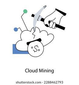Echen un vistazo a la moderna ilustración plana de la minería en la nube 