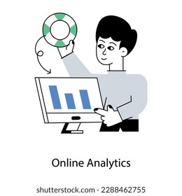 Have a glimpse of scalable online analytics flat illustration