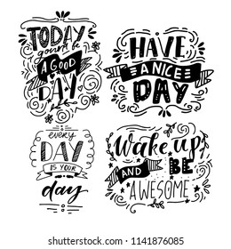 Have a good day. Hand lettering vintage illustration for your design 