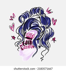 Have A Good Hair Day, Handwritten Lettering, Hairstyle Curls, Hairdresser, Fashion, Watercolor