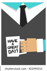 Have A Great Day (Man Holding Coffee Cup Vector Illustration)