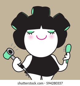 Have A Great Hair Day Concept Card Character illustration