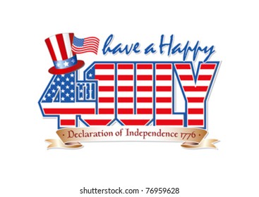 Have a Happy 4th July editable vector graphic