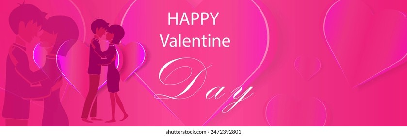 Have a happy Valentine's Day. vector couple, heart shape, used to make background images, pictures, gifts on Valentine's Day to the person you love.
