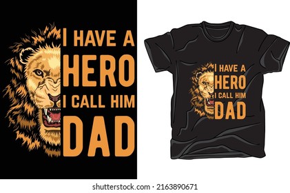 Tengo un héroe que lo llamo diseño de camisetas de papá para camiseta del día del padre