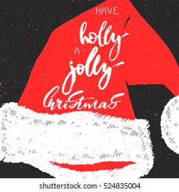 Have a Holly Jolly Merry Christmas Happy new year celebration illustration.