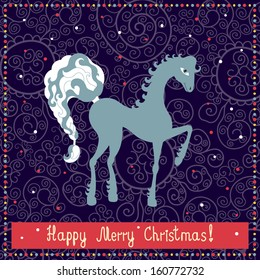 Have a Holly Merry Christmas. Beautiful holiday card in vector