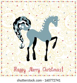Have a Holly Merry Christmas. Beautiful holiday card in vector