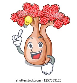 Have an idea bottle shaped tree on a cartoon