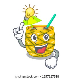 Have an idea bottles pineapple juice on cartoon table