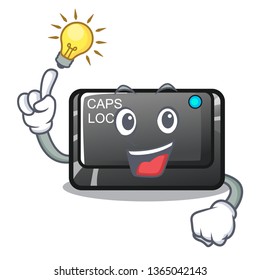 Have an idea capslock button isolated with the cartoon