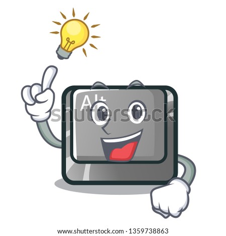 Have an idea cartoon alt button on the table
