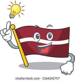 Have an idea cartoon flag latvia in with mascot