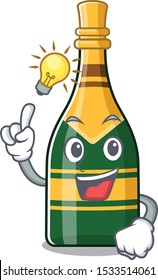 Have an idea champagne bottle in the cartoon shape