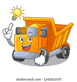 Have an idea character truck dump on trash construction