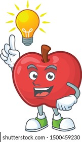 Have an idea cute apple character mascot with object cartoon