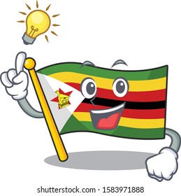 Have an idea cute flag zimbabwe on a cartoon style
