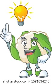 Have an idea cute gesture cauliflower on a cartoon style