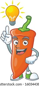 Have an idea cute gesture orange chili on a cartoon style