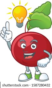 Have an idea cute gesture red beet greens on a cartoon style