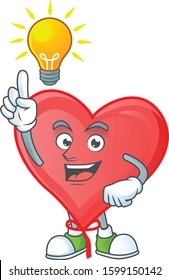 Have an idea cute gesture red love balloon on a cartoon style