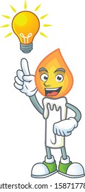 Have an idea cute gesture white candle on a cartoon style