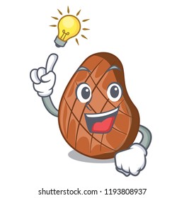 Have an idea delicious beef steak isolated on mascot