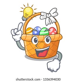 Have an idea easter basket above wooden cartoon table