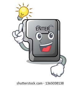 Have an idea enter button installed on computer cartoon