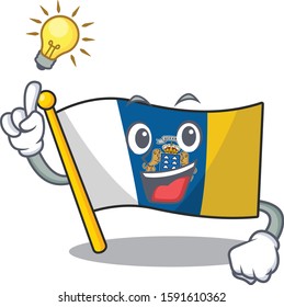 Have an idea flag canary island Scroll cartoon character design