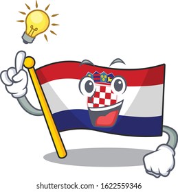 Have an idea flag croatia Scroll cartoon character design