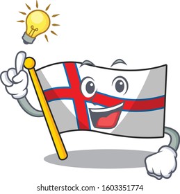 Have an idea flag faroe island Scroll cartoon character design
