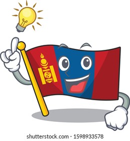 Have an idea flag mongolia Scroll cartoon character design