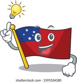 Have an idea flag samoa Scroll cartoon character design