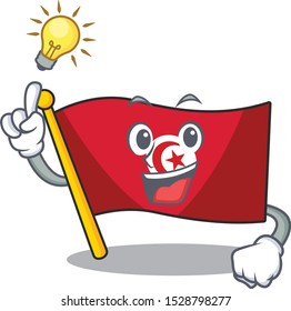 Have an idea flag tunisia character isolated with cartoon