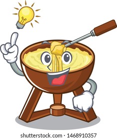 Have an idea fondue cheese in a cartoon plate