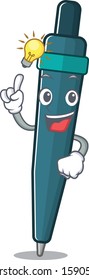 Have an idea fountain pen Scroll cartoon character design