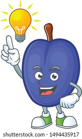 Have an idea fruits prune character on white background